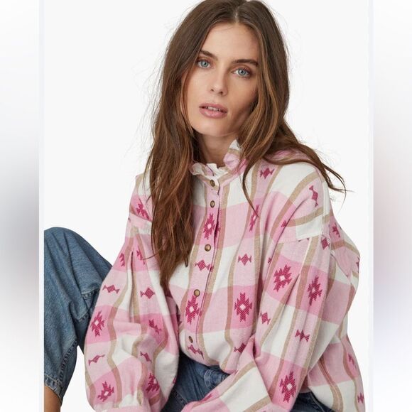 XiRENA Tops - XIRENA Pink Ivory Jensen Shirt